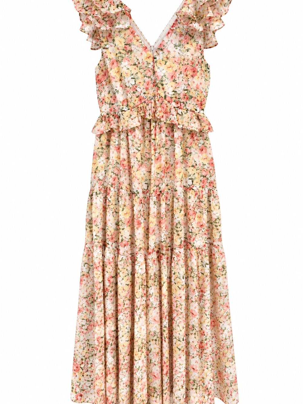 NWOT Romantic Floral Ruffle Maxi Dress | Size Large